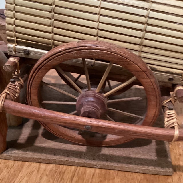 Late 19th Century Japanese Carved Wooden Ox Oxen Drawn Tumbril Cart Sculpture For Sale - Image 10 of 12