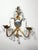 Darling Vintage Italian tole two-light sconces with teardrop crystal accents. Adorned with a leaf motif to create bases...