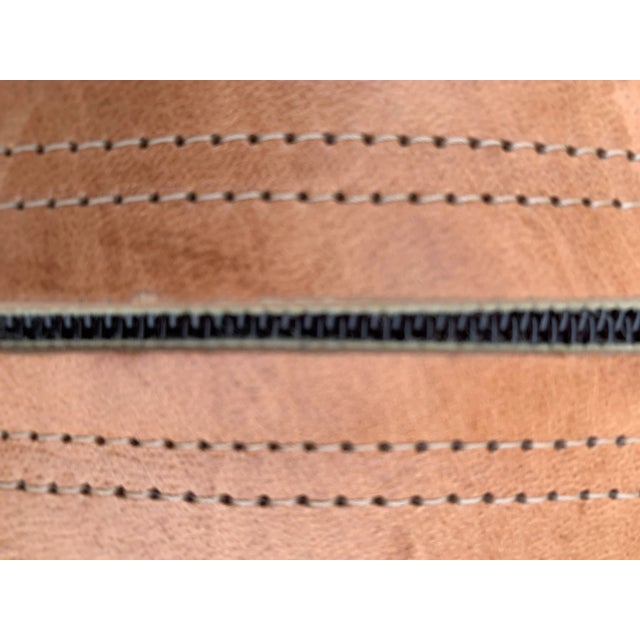 Brown Square Brown Chocolate Moroccan Leather Pouf Cover For Sale - Image 8 of 10