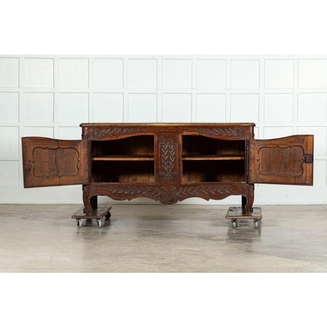 circa 1720 18thC French Carved Walnut Marriage Buffet An exceptional example W 168 x D65 x H88 cm Internal shelf depth 55...
