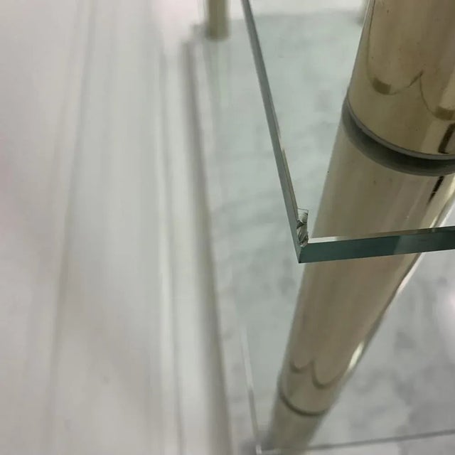 Gold Hollywood Regency Marble and Glass Cabinet , 1970s For Sale - Image 8 of 9