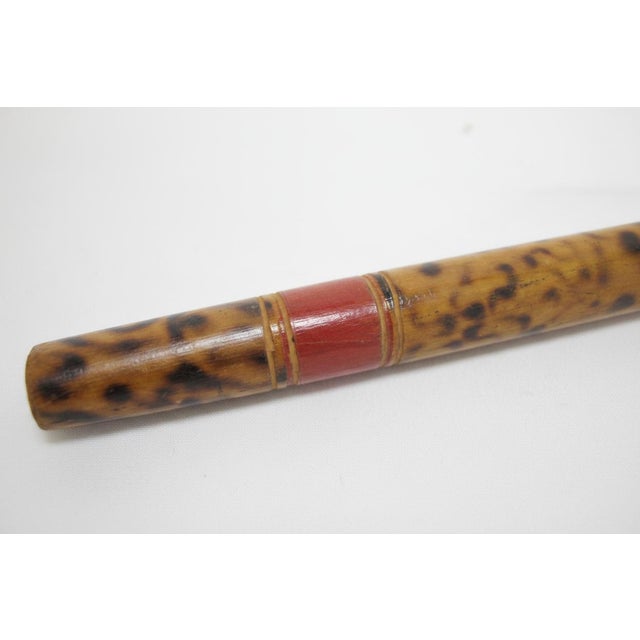 Antique Tijuana Mexico 1932 Aztec Native Painted Wood Walking Stick Cane For Sale - Image 13 of 13