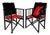 Vintage 1980s Pair of (2) Danish Folding Armchairs / Directors Chairs Set by Hyllinge Møbler - Red Flame Velvet & Black Faux Fur Upholstery For Sale