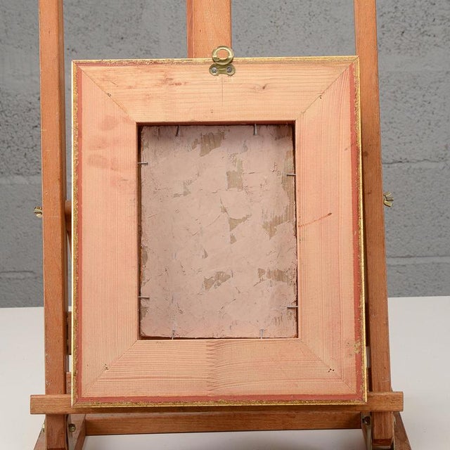 Miniature Landscape Oil Painting on Wood, 19th Century For Sale - Image 9 of 10