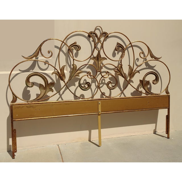 Vintage French Style Gold Gilt King Headboard by Palladio Made in Italy For Sale - Image 12 of 12