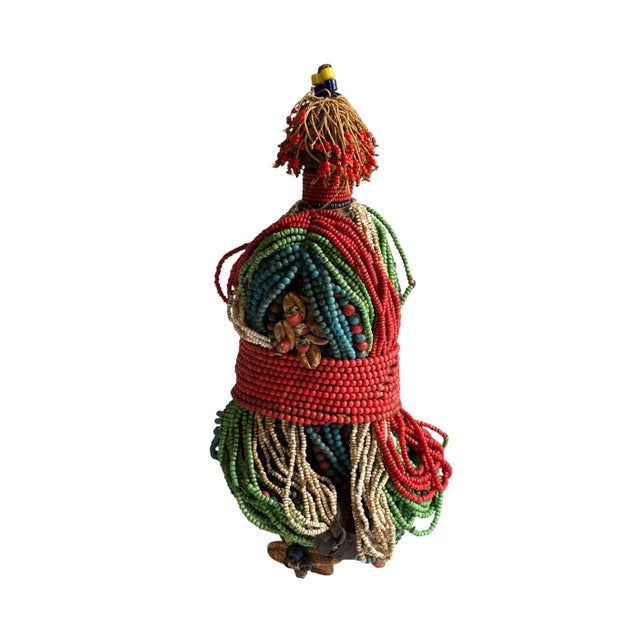 1980s Vintage African Beaded Fali Namji Fertility Doll Cameroon 11" H For Sale - Image 5 of 5