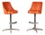 Pair of MCM Orange Vinyl Swivel Chairs by Chromcraft For Sale