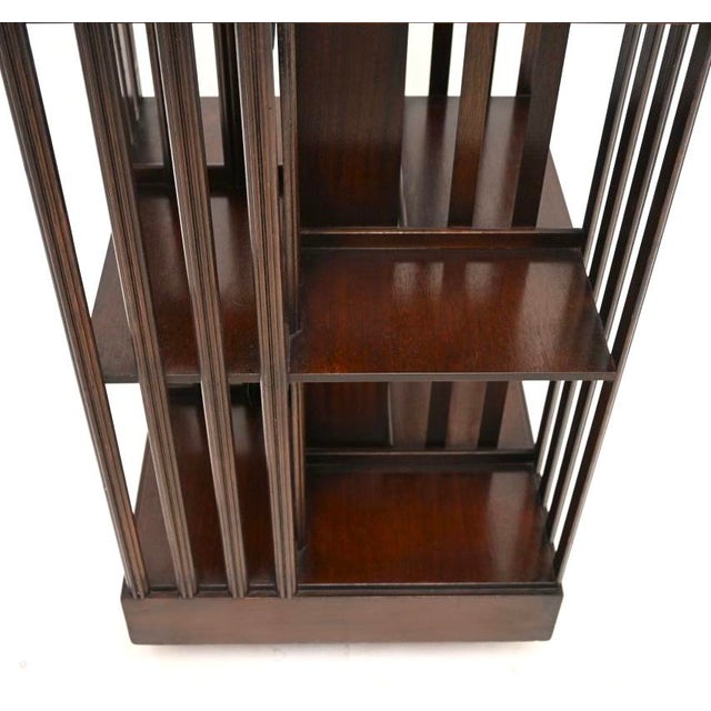 Wood Antique Sheraton Style Revolving Bookcase, 1930s For Sale - Image 7 of 8