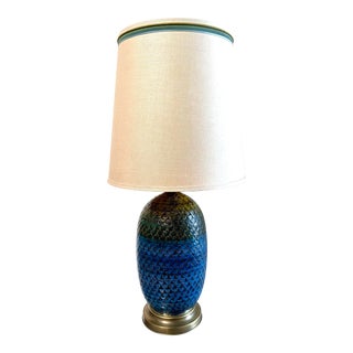 1960s Azure Blue Italian Table Lamp For Sale