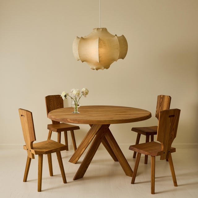 Brutalist Pierre Chapo "S28" Elm Dining Chairs, Set of 6, 1970s For Sale - Image 3 of 11
