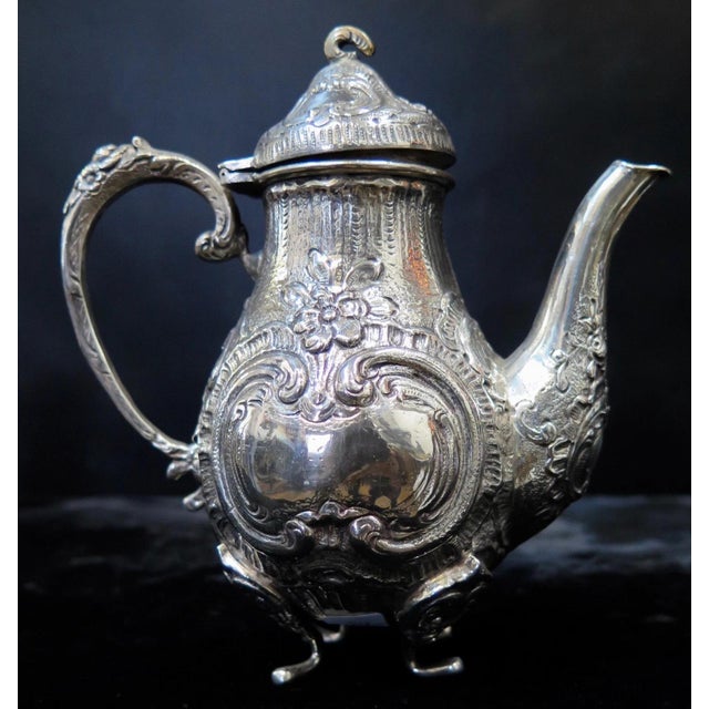 Victorian Vintage 19th Century Child's 800 Silver Tea - Set of 3 For Sale - Image 3 of 8