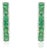 Green Emerald Channel Set Hoop Earrings in Sterling Silver, A Pair For Sale