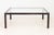 Modern Polished Metal and Glass Top Coffee Table. 18" H x 52" W x 52" D. Provenance: From a 45 Sutton Place South Estate.