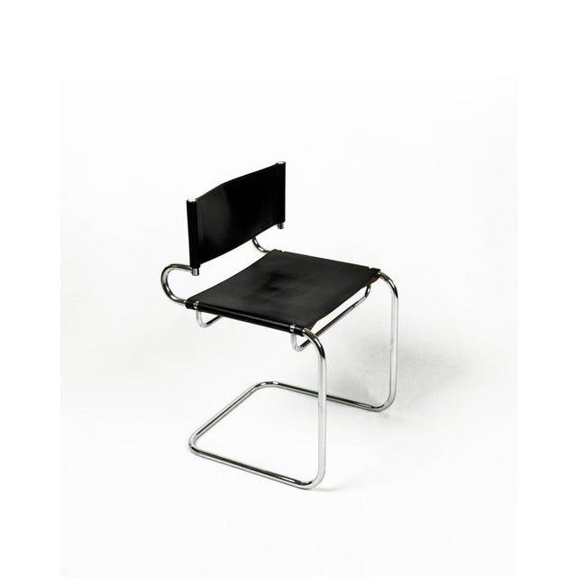 Black Terrj Leather Chair by Luigi Saccardo for Arrmet, Italy, 1970s For Sale - Image 8 of 12