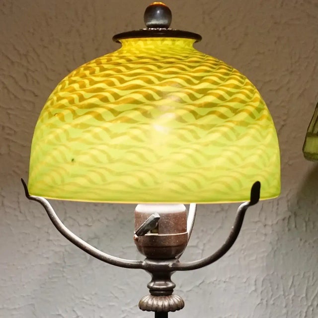 1910s Tiffany Studios Bronze and Favrile Table Lamp For Sale - Image 10 of 11
