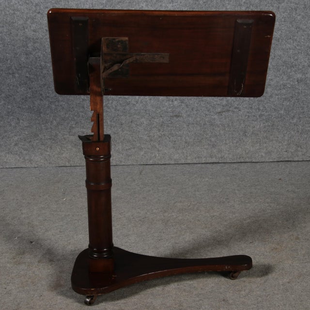Wood Antique Victorian Height-Adjustable Bedside Table, 1900 For Sale - Image 7 of 10