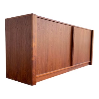 Danish Modern Teak Tambour Credenza | by Dyrlund For Sale
