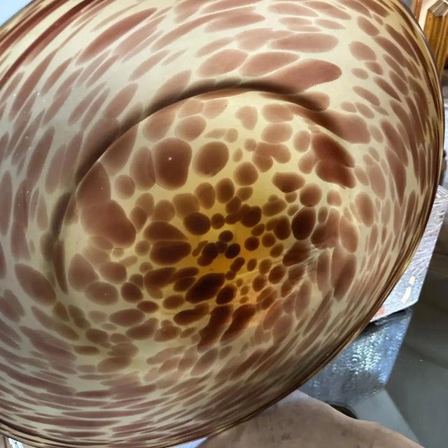 1970s Modern Faux Tortoise Shell Glass Italian Round Centerpiece For Sale - Image 9 of 14