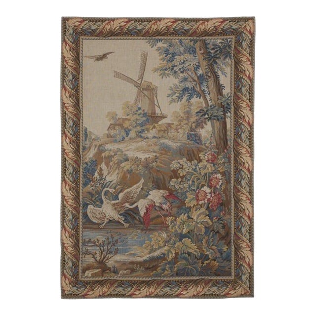 Birds & Windmill Loom Woven Tapestry - 114 X 78 Cm (3'9" X 2'7") - Requires Rod Size 2 For Sale