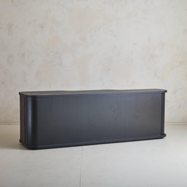 Monumental Italian Ebonized Wood Credenza, 1980s For Sale In Chicago - Image 6 of 6