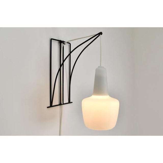 Modernist Wall Sconce in Wire Metal and Glass For Sale - Image 5 of 12