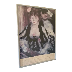 1980s Vintage Large Art Institute Chicago Framed Renoir Poster