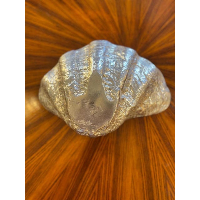 Metal Silver Shell-Shaped Catchall Dish, 1980s For Sale - Image 7 of 13