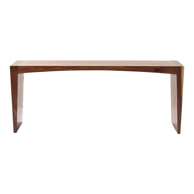 Minimal Modern Solid Walnut Bench | Chairish