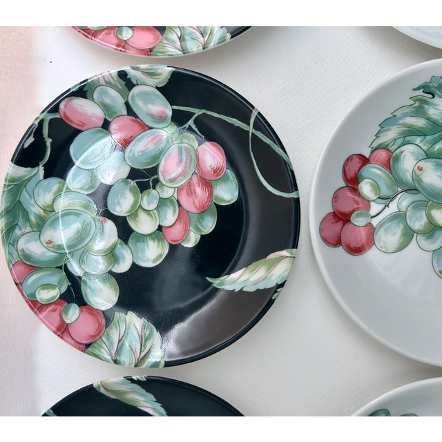 Set of 6 Vendanges Small Porcelain Plates by Philippe Deshoulieres For Sale - Image 9 of 17