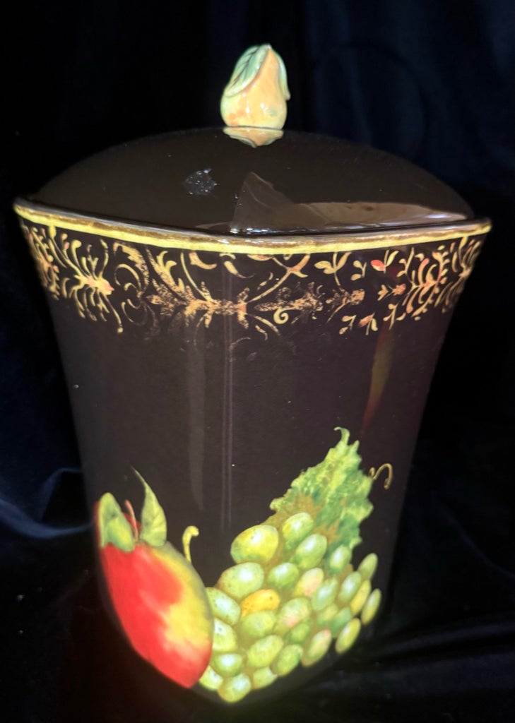 1990s Susan Winget Damask Fruit Kitchenware - Set of 4 | Chairish
