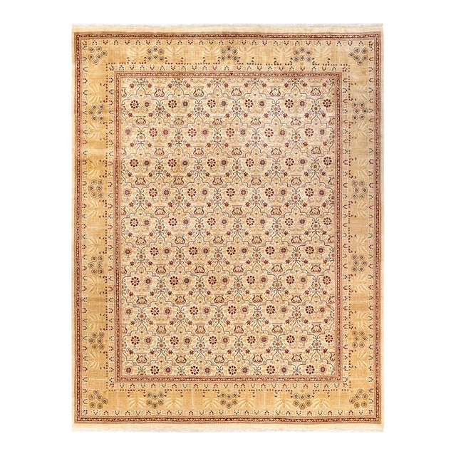 Mogul, One-of-a-Kind Hand-Knotted Area Rug in Ivory, 9' 1" x 11' 8" For Sale