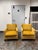 Design Plus Gallery presents Pair of Lounge Chairs by Lee Industries for Gump's. The chairs are upholstered in a goldenrod...