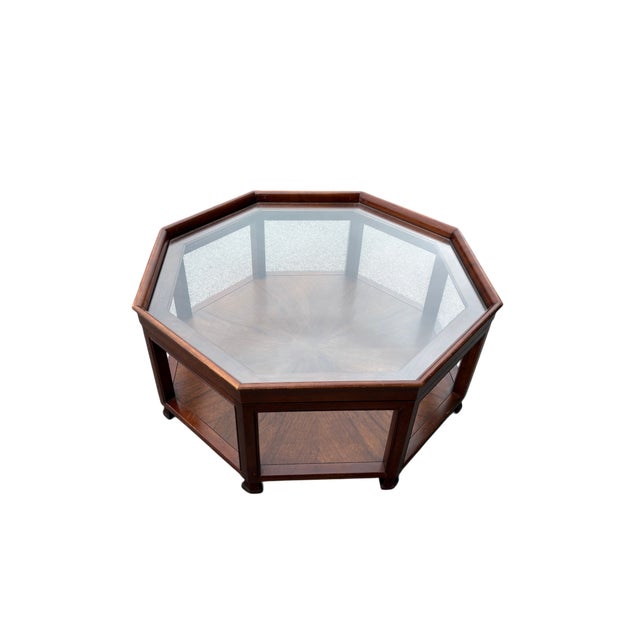 Wood Mid 20th Century Baker Furniture Attributed Octagonal Coffee Table For Sale - Image 7 of 18