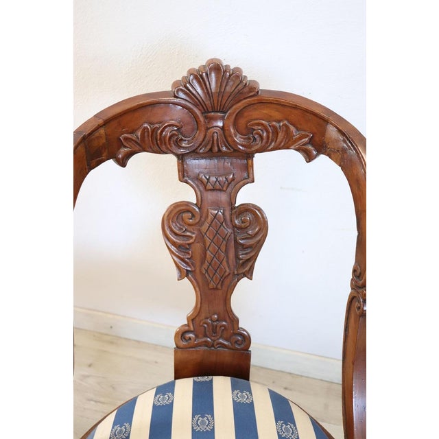 Dining Chairs in Carved Walnut, Early 19th Century, Set of 4 For Sale - Image 11 of 15