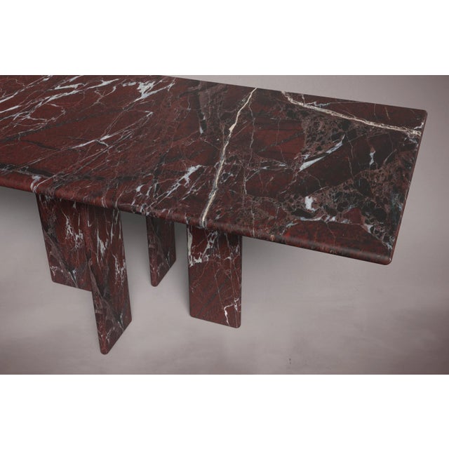 Not Yet Made - Made To Order Luna Rectangular Elazig Cherry Marble Dining Table 80" For Sale - Image 5 of 5