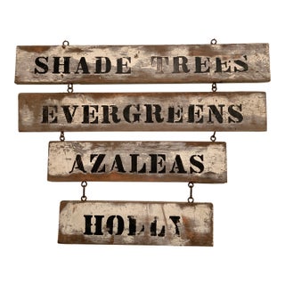 Vintage Wood Double-Sided Nursery Farm Sign For Sale