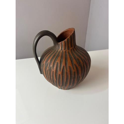 Handmade Rhodos Vase with Incised Decoration from Eiwa Keramik For Sale - Image 5 of 11