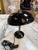 Black Vintage Black Dome Table Lamp With Brass Stem 1950s For Sale - Image 8 of 8