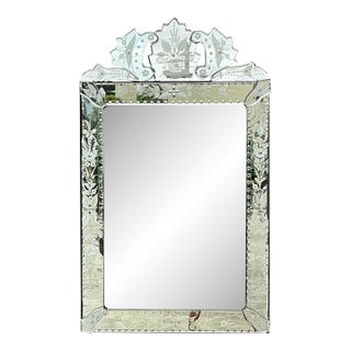 Vintage Etched Venetian Mirror For Sale