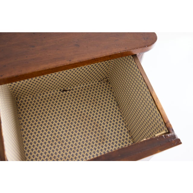 19th Century Italian Walnut Commode, Neoclassical Design, Brass Knobs For Sale - Image 13 of 17