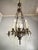 French 7-Light Chandelier in Bronze, Majolica and Crystal, 1930s For Sale - Image 4 of 8