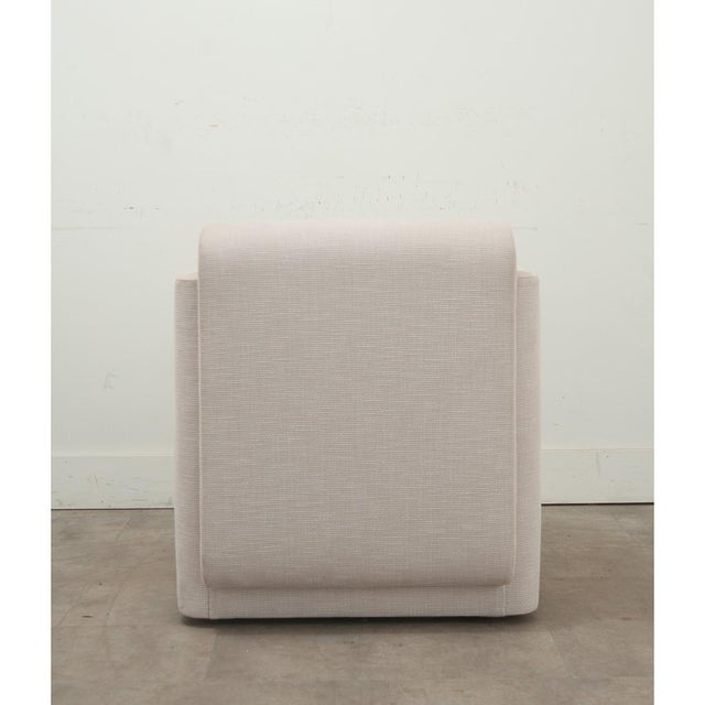 Off-white Modern Upholstered Swivel Armchair by Dmitriy & Co. For Sale - Image 8 of 11