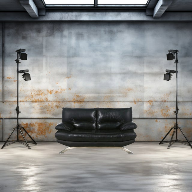 2020s Nicoletti Black Modern Leather Loveseat For Sale - Image 5 of 11