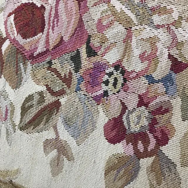 Vintage Silk Pillow With Floral Design on a Yellow Background Accented With Silk Tassel Fringe For Sale - Image 9 of 11