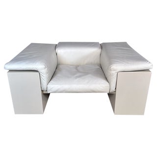 Early Edition Model Brigadier Cubist Leather Armchair by Cini Boeri for Gavina, Italy, 1972 For Sale