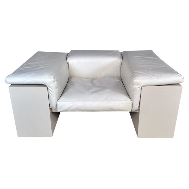 Early Edition Model Brigadier Cubist Leather Armchair by Cini Boeri for Gavina, Italy, 1972 For Sale