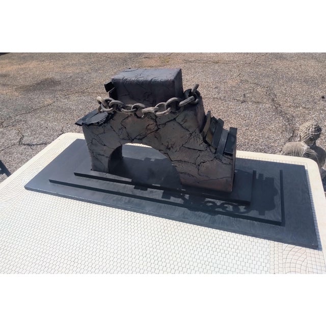 This is a large architectural sculpture by Bruny Graves. It's fired in the traditional Japanese technique called Raku. The...