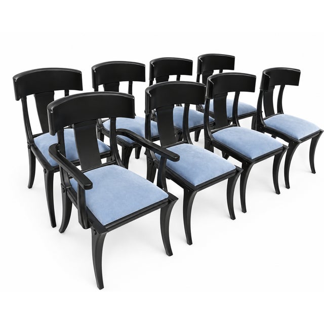 2000 - 2009 Modern Mid-Century Style Klismos Chairs - Set of 8 For Sale - Image 5 of 5