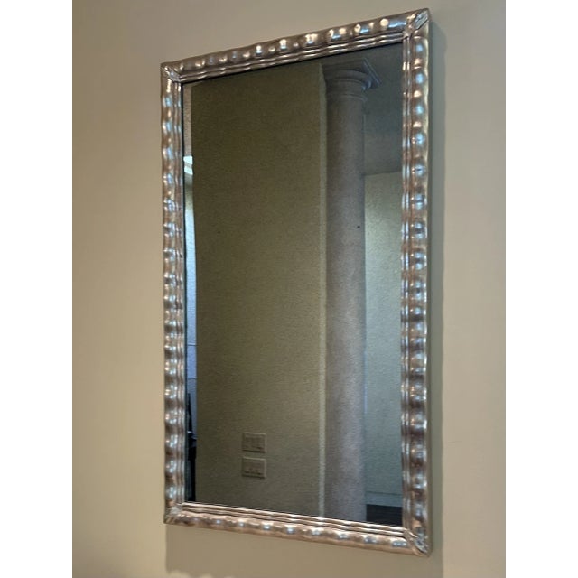 Art Deco Style Jerry Solomon Silver Giltwood Mirror.