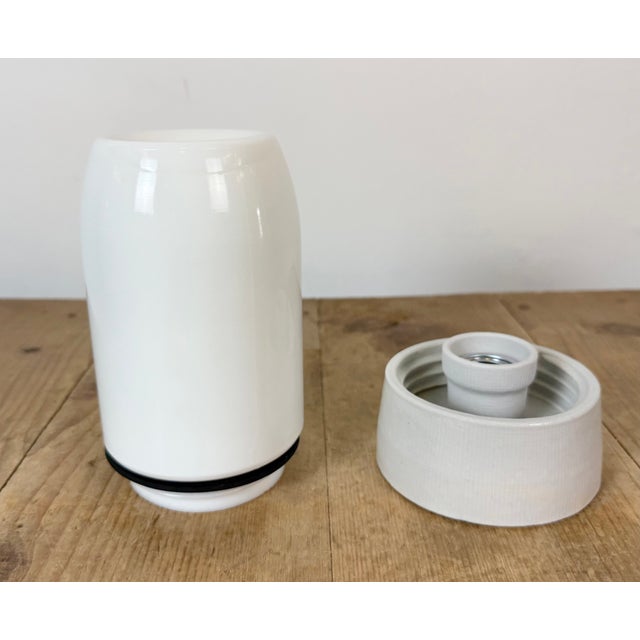 Vintage White Porcelain Ceiling Light, 1970s For Sale - Image 6 of 12